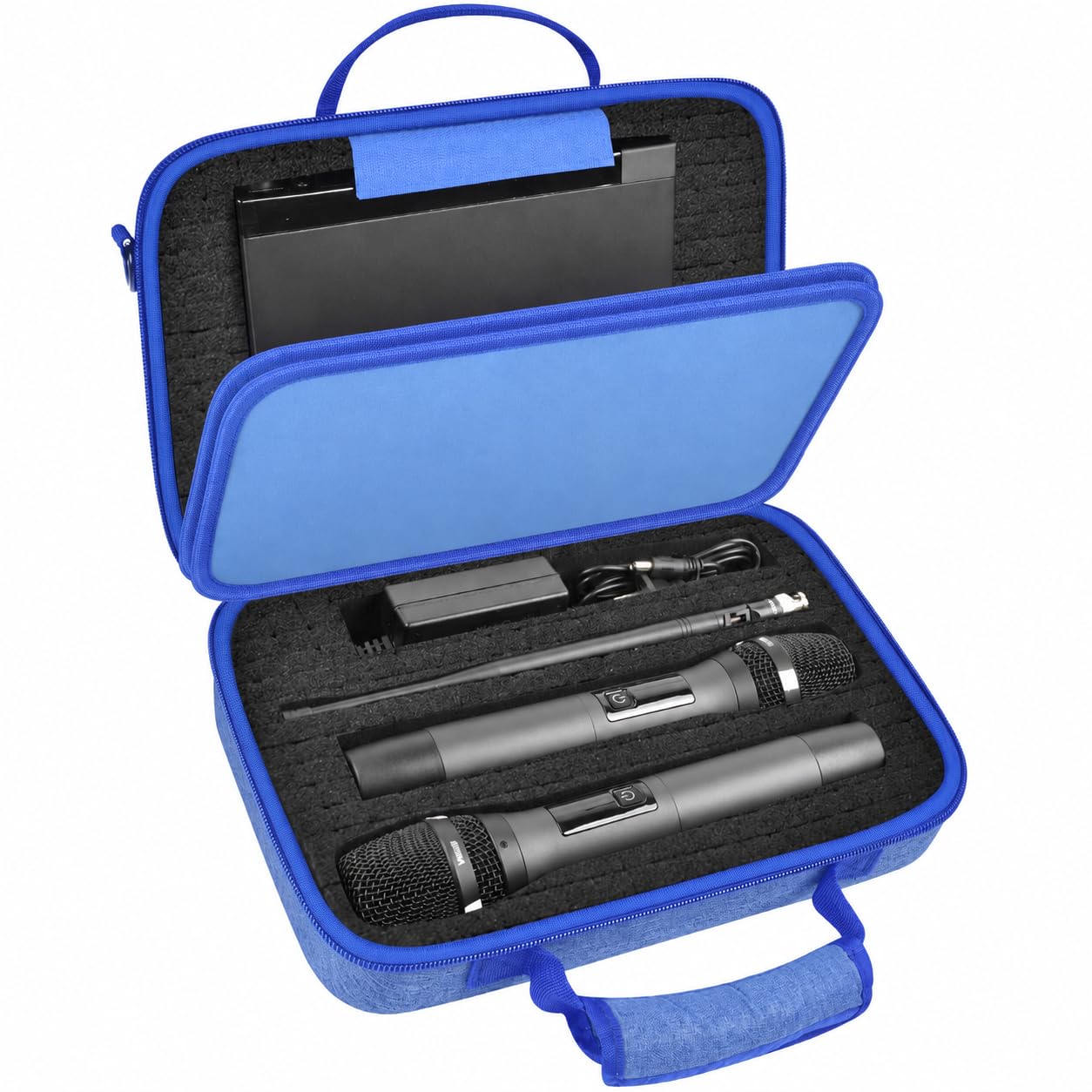 ANKHOH Microphone Case for JBL Wireless Mic Systems,Dual Mic,Receiver Blue