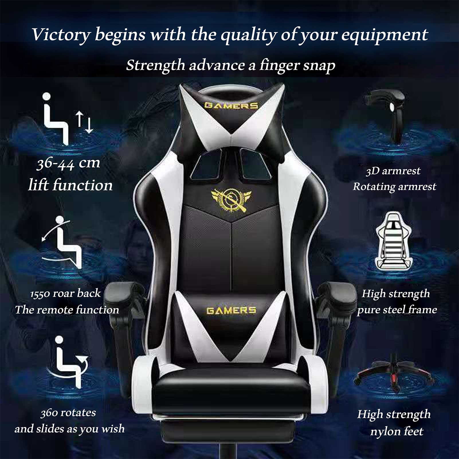 MINGDE Gaming Chair, Ergonomic Video Gaming Chair Executive Reclining