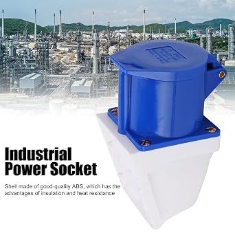 Industrial Power Socket, 3 Pin 1 Phase IP44 Waterproof Connector Socket, Explosion-Proof Open Installation Industrial Plug & Socket, 32A 220 to 250V