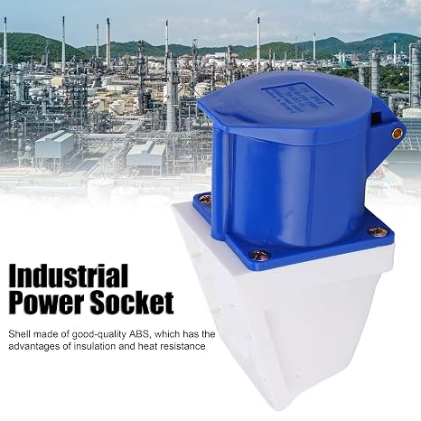 Industrial Power Socket, 3 Pin 1 Phase IP44 Waterproof Connector Socket, Explosion-Proof Open Installation Industrial Plug & Socket, 32A 220 to 250V
