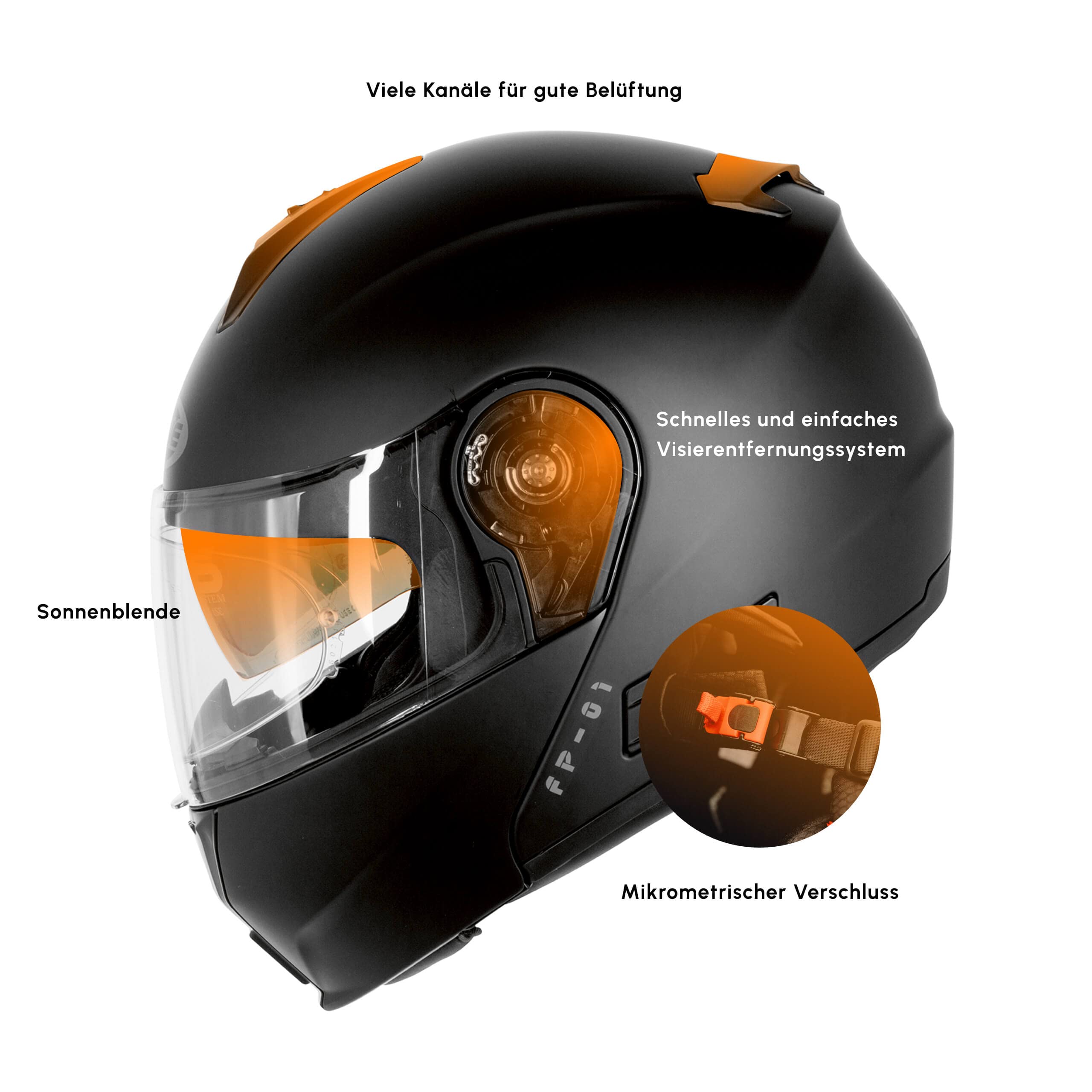 Casco Moto OZONE Sprint - Ampia Visiera Antiappannamento, EPS Doppia Taglia, Ventilazione Regolabile, Perfetto Per Sicurezza E Comfort