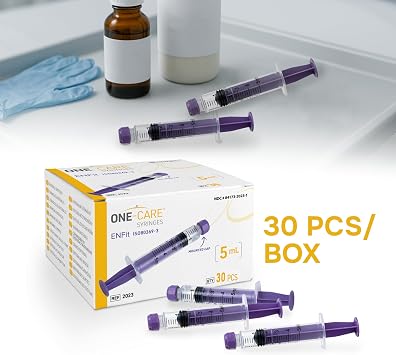 ONE-CARE Syringes 5ml ENFit-type with Mounted Cap, Box of 30pcs | Blister-Packed, Accurate Measurement, Precise Graduation for Optimal Liquid Dosing, Stable Plunger with Safe Backstop