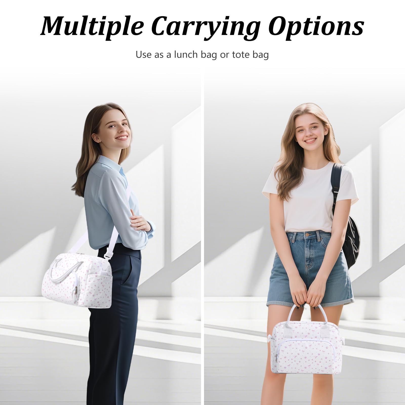 AOTM Lunch Bags for Women 12L Large Insulated Lunch Box with Adjustable Shoulder Straps - Image 4