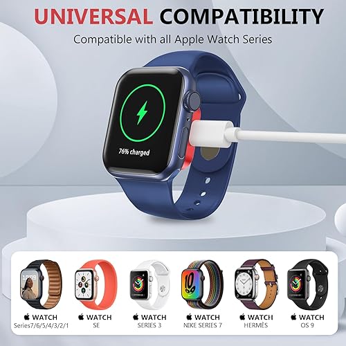 Miniatura 3 de Lovandare Adaptador de cargador magnético para Apple Watch, reutilización USB-C o iPhone Cable de carga rápida, carcasa de metal, portátil,