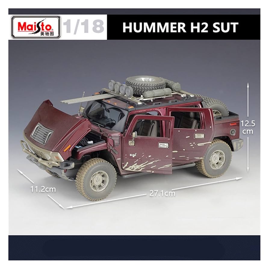 1/18　ミニカー　マイスト　ハマー　H2　SUT　コンセプト　HUMNER HUMMER H2 SUT CONCEPT CUSTOM GREEN CHROME NEW IN BOX 1:18