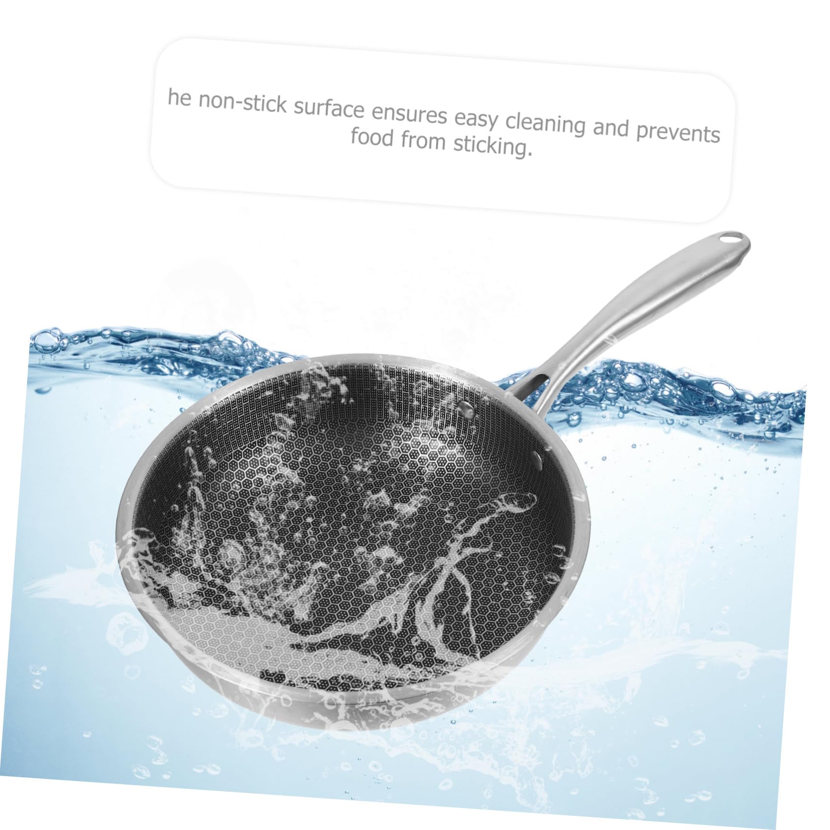ULTECHNOVO Padella in Acciaio Inox 24 Cm Fondo Piatto e Rivestimento Antiaderente per Cucinare Uova, Bistecche e Pancake, Manico Ergonomico per Uso Domestico e Cucina Quotidiana
