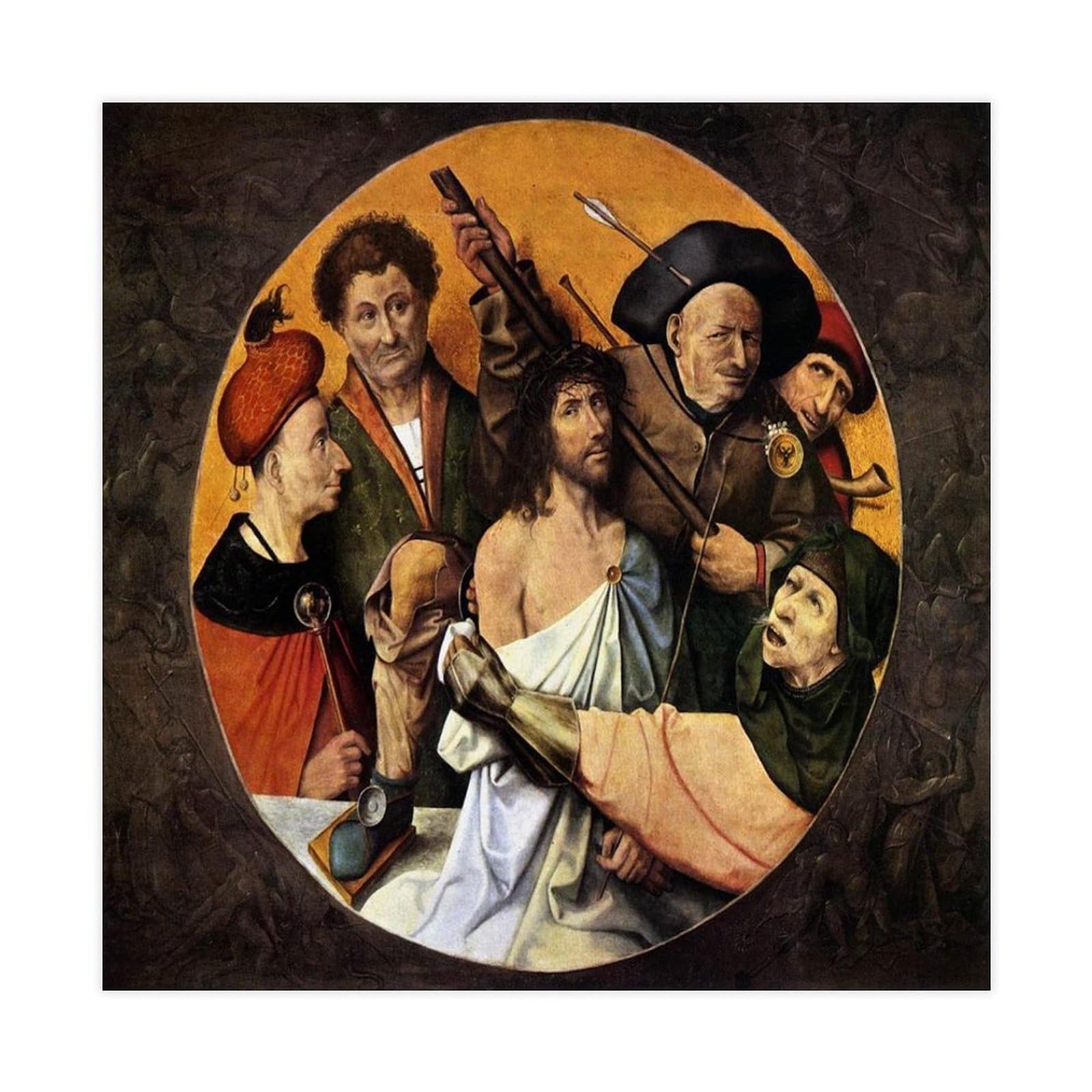 WCYB Christ Crowned With Thorns Hieronymus Bosch Posters Prints Canvas Deco Paintings Wall Art Unframe 16" L X 16" W