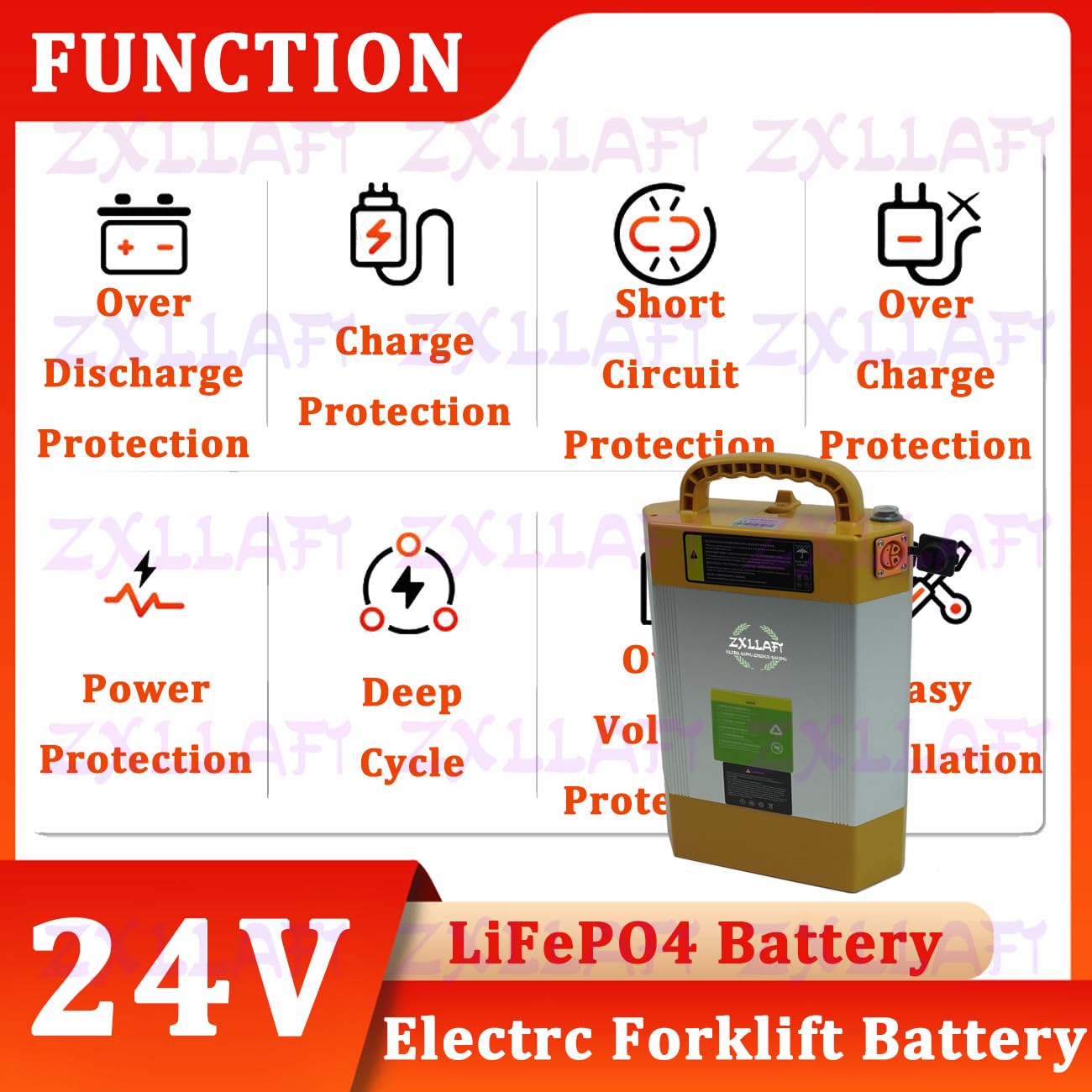Batteria Carrello elevatore Elettrico 24V 48V con Can Batteria al Litio per transpallet CBD15JLI2 Batterie LiFePO4 per movimentatore telescopico CBD20JLI2