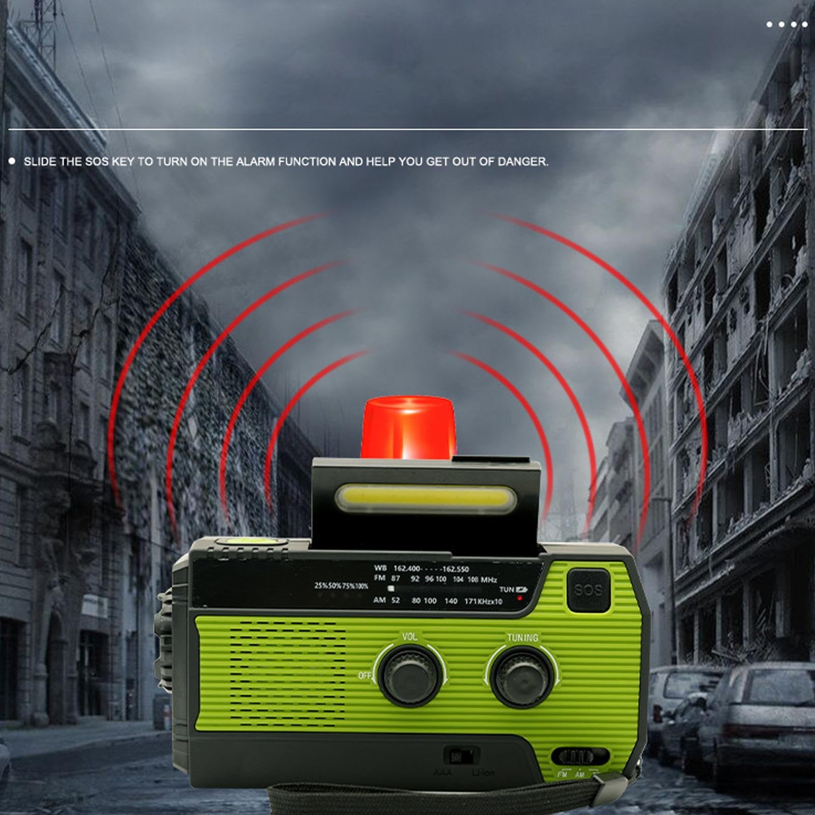 Radio AM FM Sprzęt Survivalowy Z Korbką Ręczną I Panelem Słonecznym