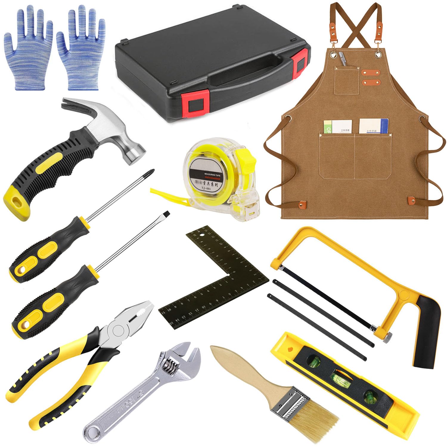 Kinder Werkzeug Set, Kinderwerkzeug mit Echte Handwerkzeuge, Anfänger Lernen Bauwerkzeug Spielzeug Hammer mit Werkzeugkoffer für Zuhause DIY Bau und Holzbearbeitung, Geschenk für Junge Mädchen