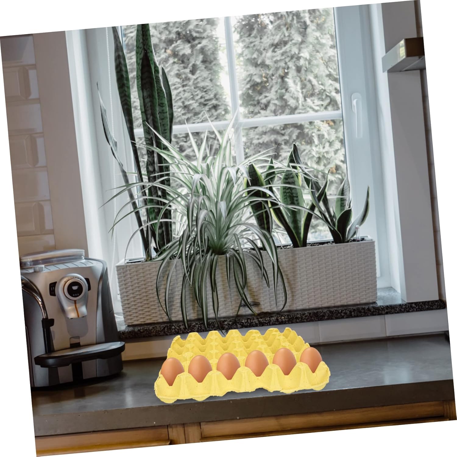 30-Pack Paper Pulp Egg Holders Stackable Egg Storage Trays for Kitchen for Household Use