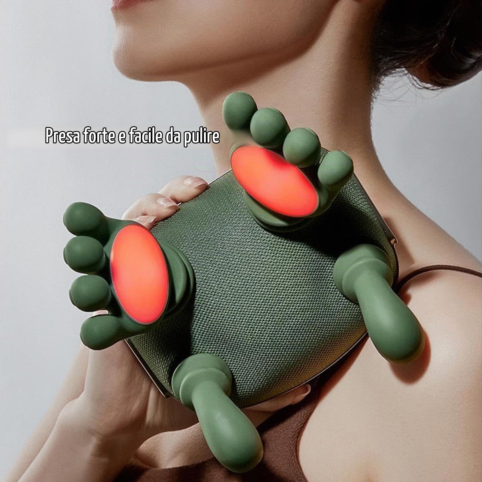 Massaggiatore Cervicale con Manine, Massaggio Elettrico dei Tessuti Profondi 4D con Impastamento, Design Simulato Della Mano Umana per Alleviare il Dolore e Rilassare i Muscoli