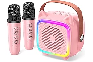 Kids Karaoke Machine with 2 Wireless Microphones & Bluetooth
