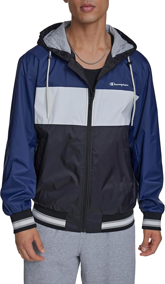 Champion Chaqueta impermeable con capucha retro para hombre