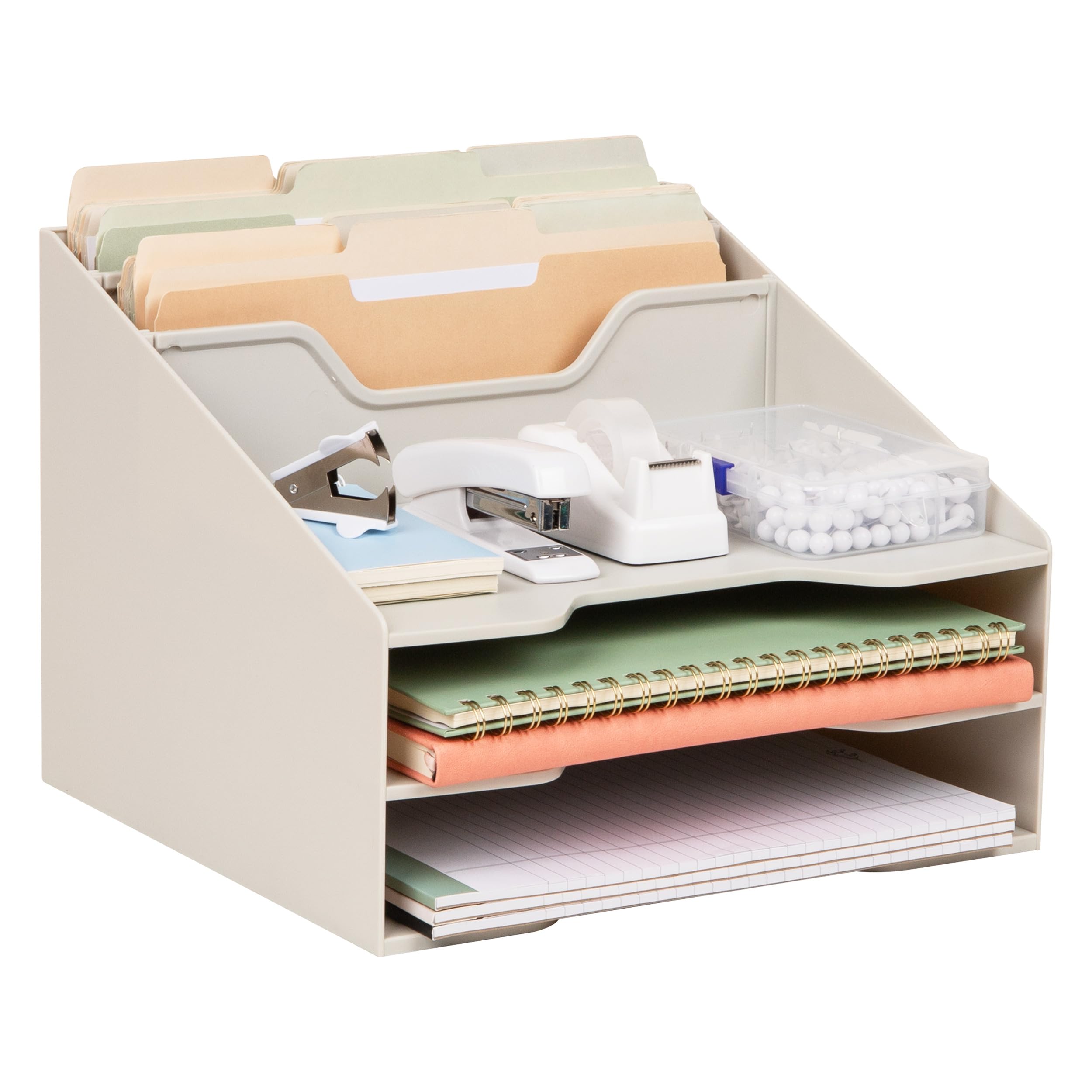 Organiseur de bureau contre le désordre avec porte-documents vertical plastique