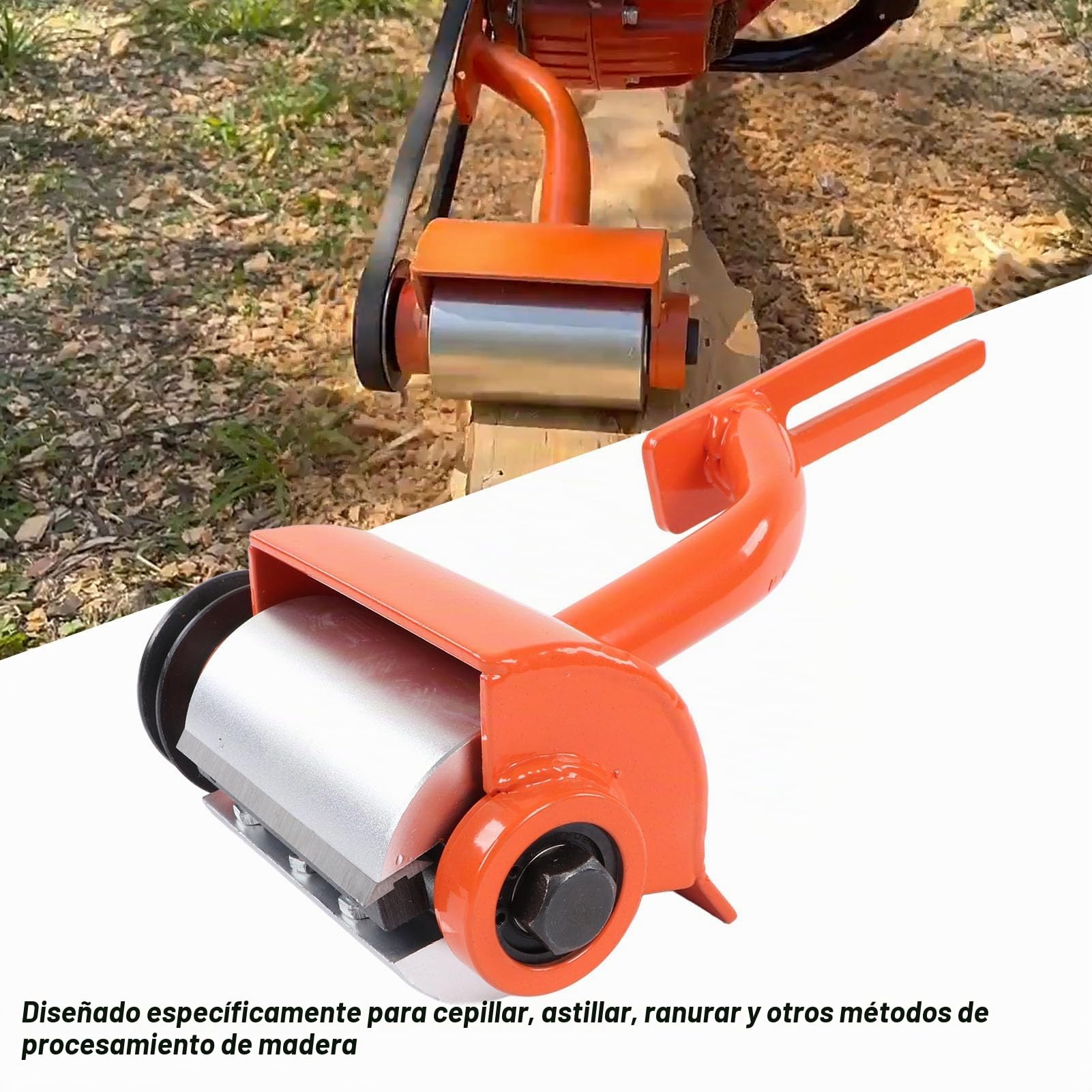 Pelador de Troncos, Descortezador de Troncos Eficiente con 6 Cuchillas Alargadas, Herramienta de Descortezado de Madera, Accesorio de Motosierra para Procesamiento de Madera