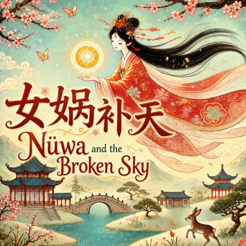 Nüwa and the Broken Sky: Bilingual Chinese Mythology Stories for Kids in English, Chinese, and Pinyin (English-Chinese Bilingual Kids' Books)