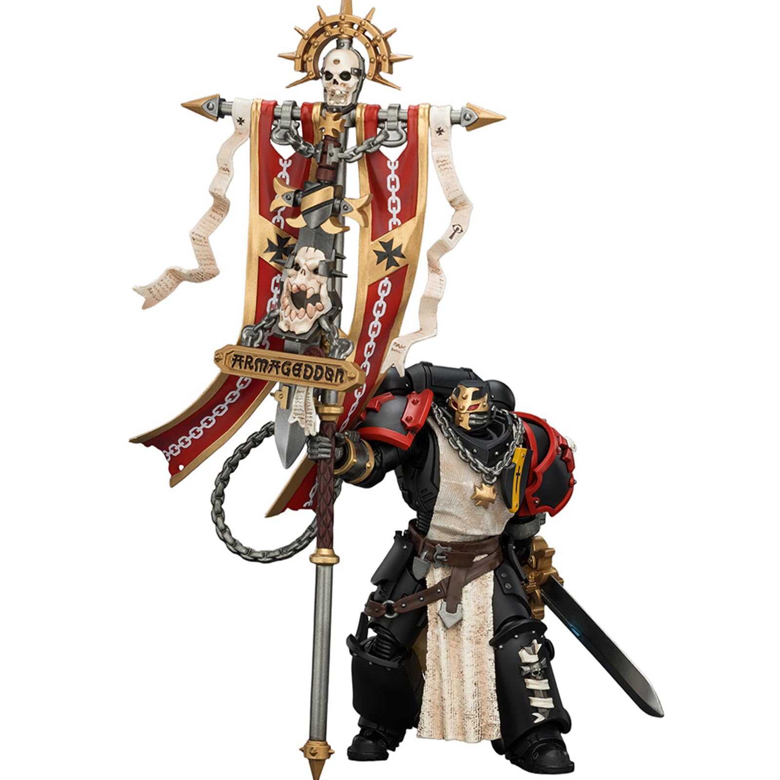 JOYTOY Warhammer 40k Black Templars Crusader Ancient with Power Sword and Bolt Pistol 1/18 Action Figure Collect And Display Model โ image 1