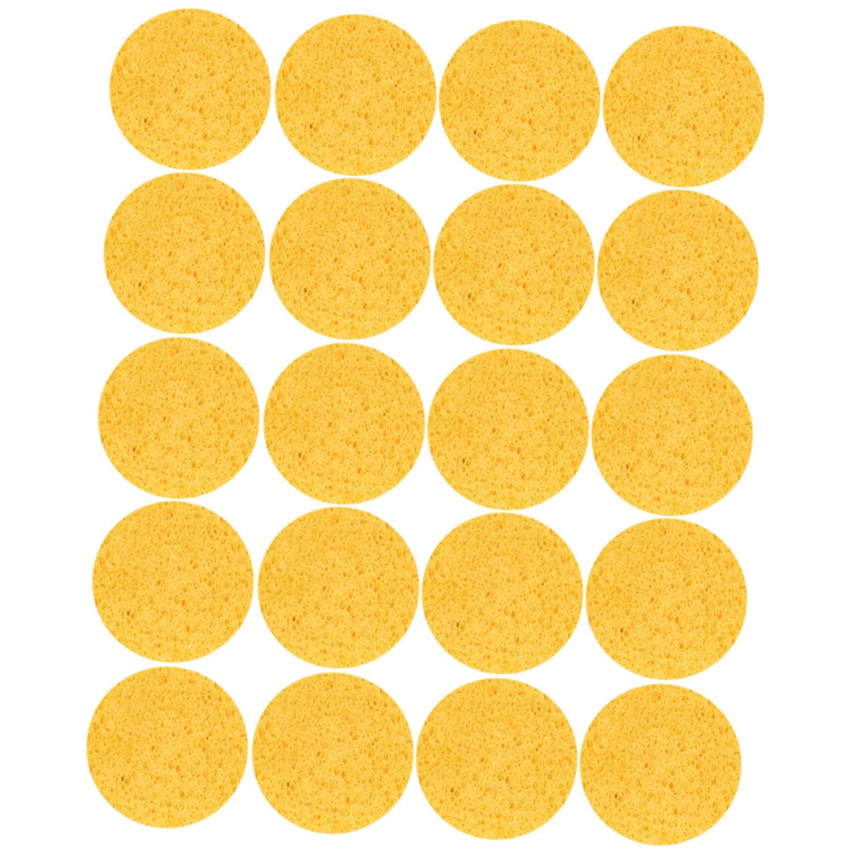 FRCOLOR 20pcs Natural Cellulose Facial Cleaning Sponges Powder Puff Makeup Remover Pads Reusable Soft Absorbent for Gentle Face Cleansing and Daily Makeup Removal
