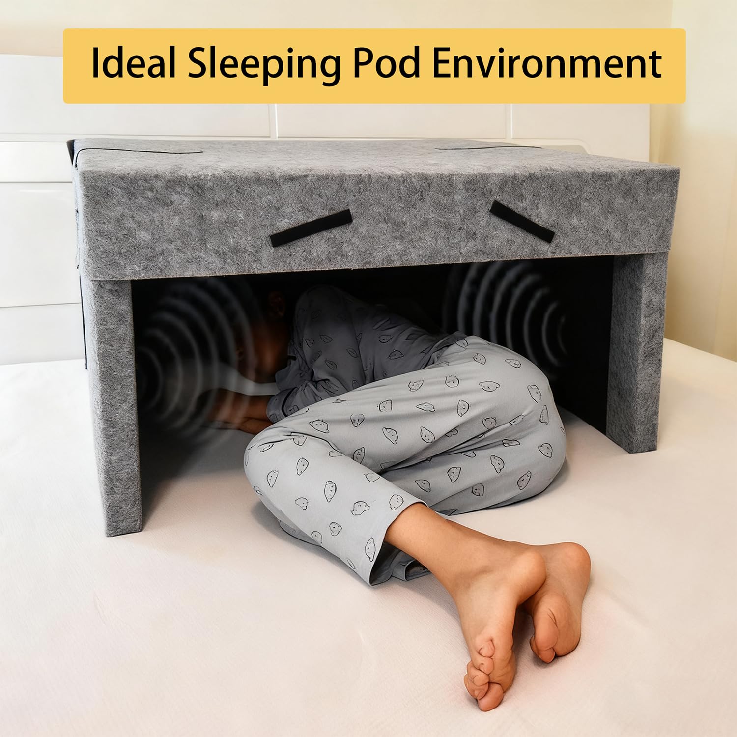 Tenda per dormire insonorizzata, in cotone isolante spesso 40 mm per ridurre la luce e il rumore, cabina ideale per dormire in sicurezza e alleviare lo stress, portatile e confortevole