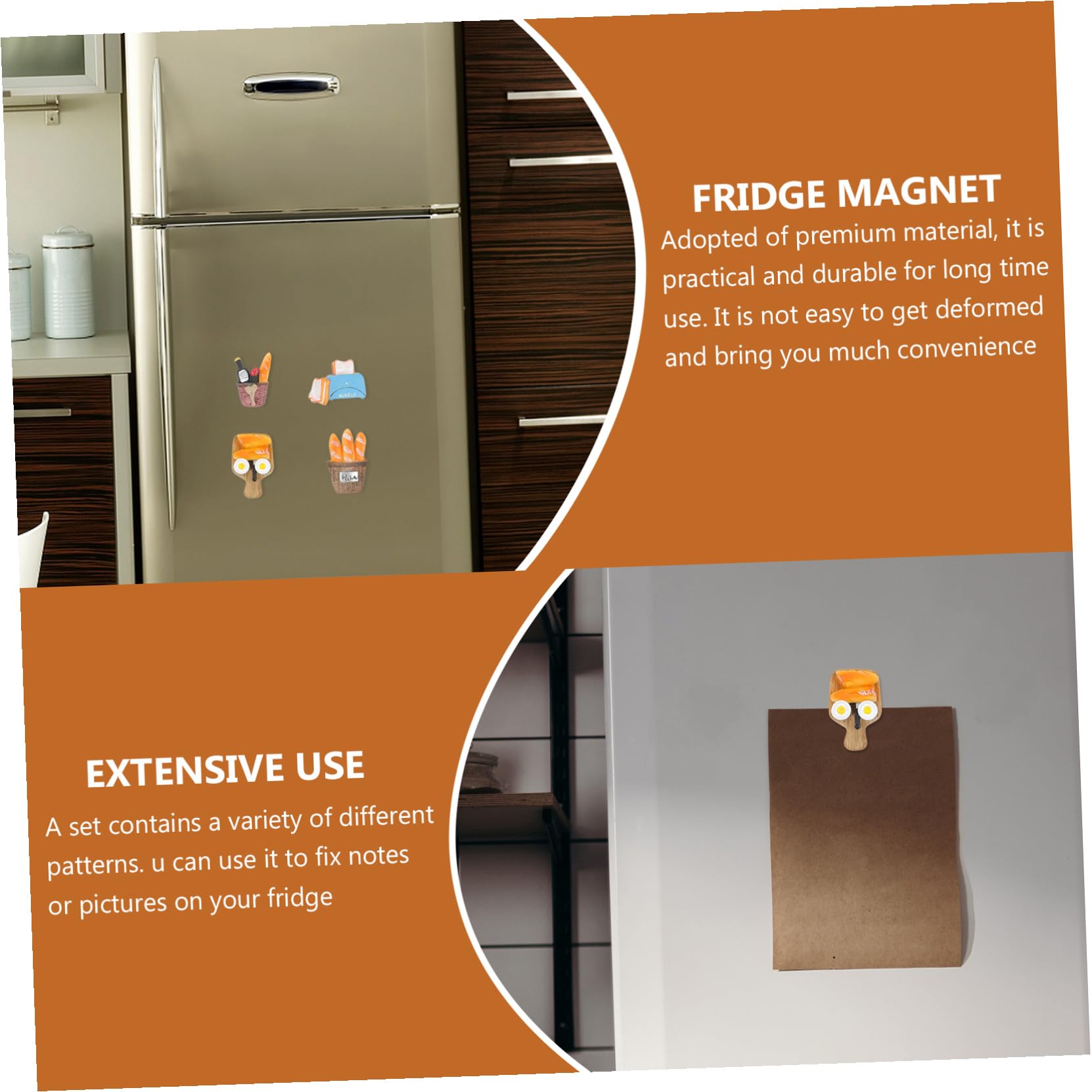 10 Stück Kühlschrankmagnete aus Resin Starke Haftkraft Verschiedene Lebensmittel Küchenmuster Vielseitig für Kühlschrank Whiteboard Waschmaschine Praktische Dekoration