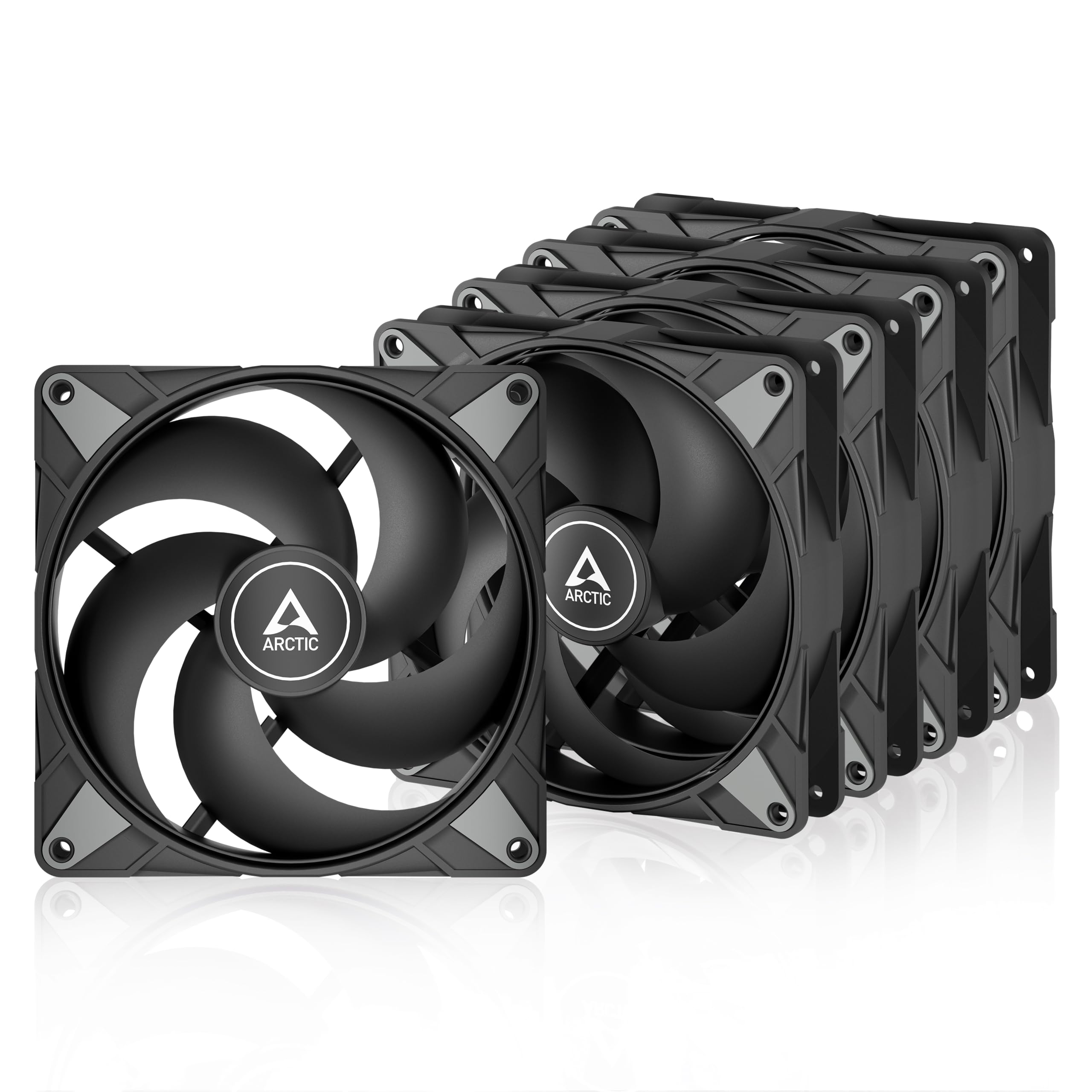 ARCTIC P14 Max (5 Pack) - PC Fan, High-Performance 140 mm Case Fan, PWM controlled 400-2800 rpm, Optimised for static pressure, 0dB mode - Black