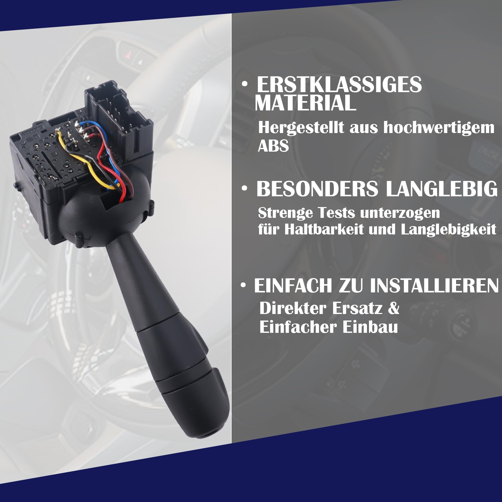 Interruttore per bastone sterzo 8201167988 compatibile con Dacia Dokker Duster Lodgy Sandero 2012-2016, interruttore combinato 255405056R