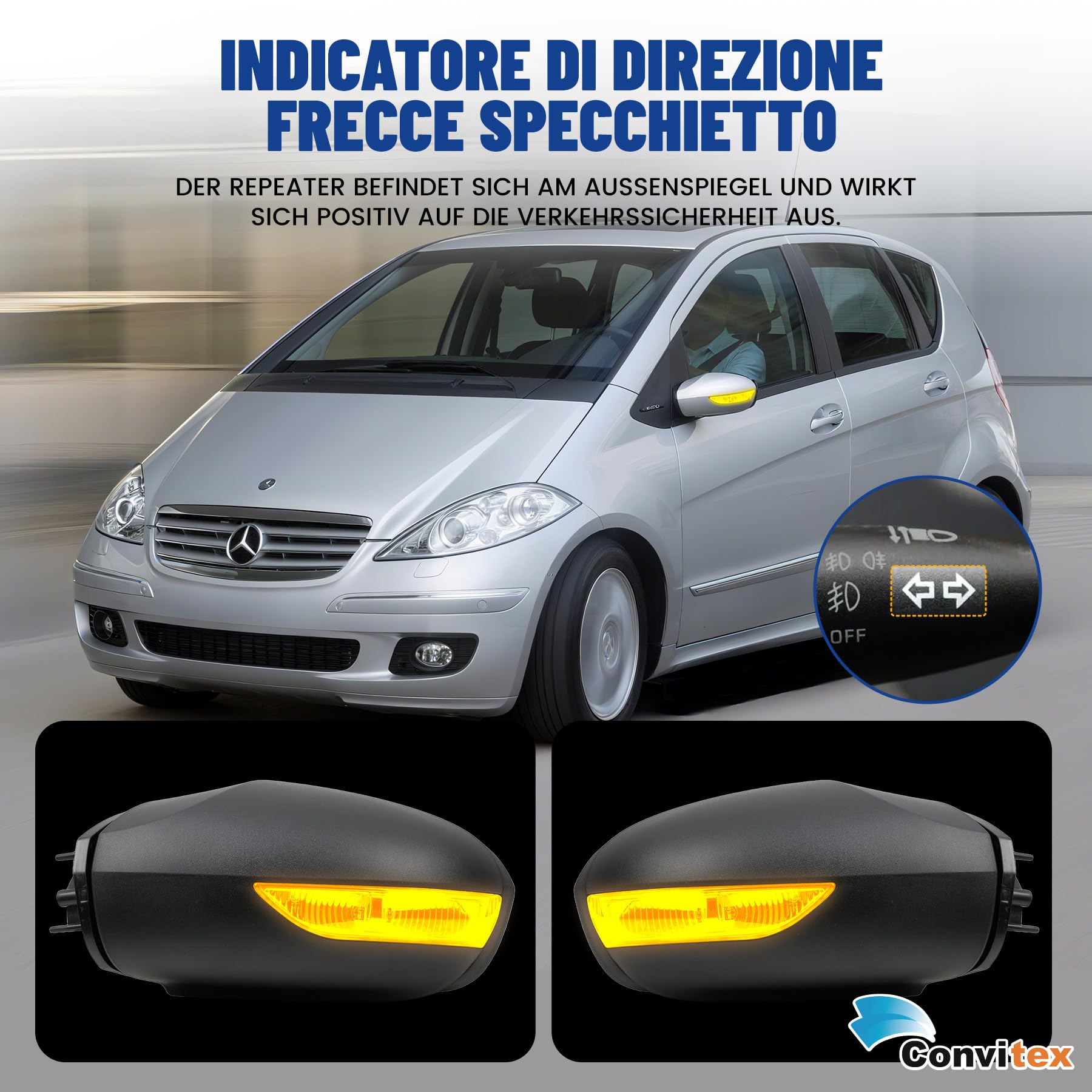 Specchietto Retrovisore Esterno per MERCEDES Classe A W169 2004-2008, per mb Classe B W245 2005-2008 Sinistro Sx