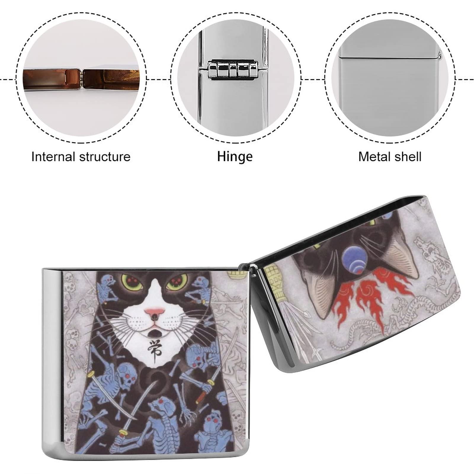 Amazon.co.jp: ジッポライター兼用ケース 和風 浮世絵 猫 ZIPPO兼用