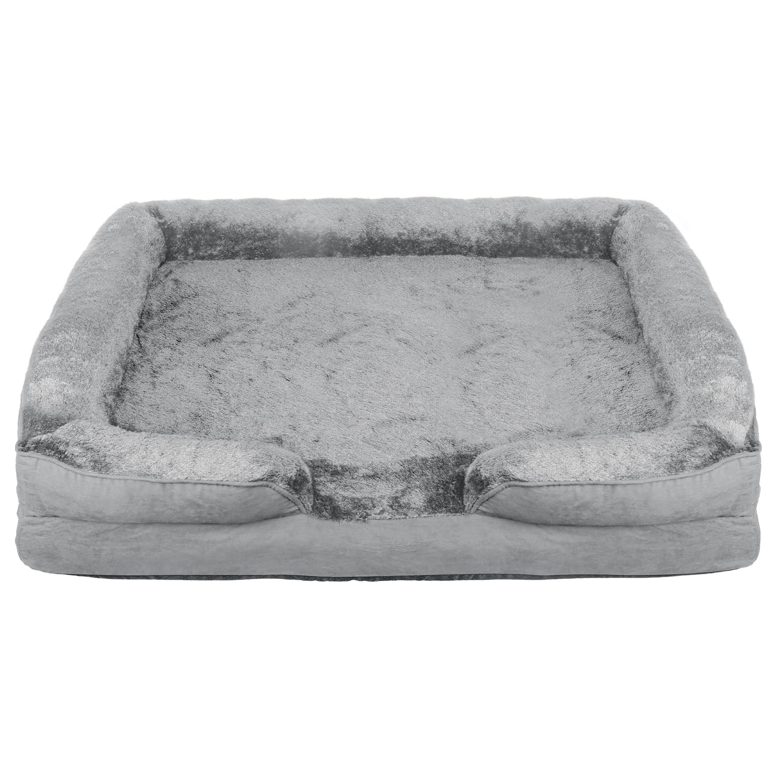 Cesta de perro grande, sofá para perro ortopédico y desenfundable, cama para perro, lavable, antideslizante y ultra suave, con cremallera, 106 x 80 x 20 cm (gris)
