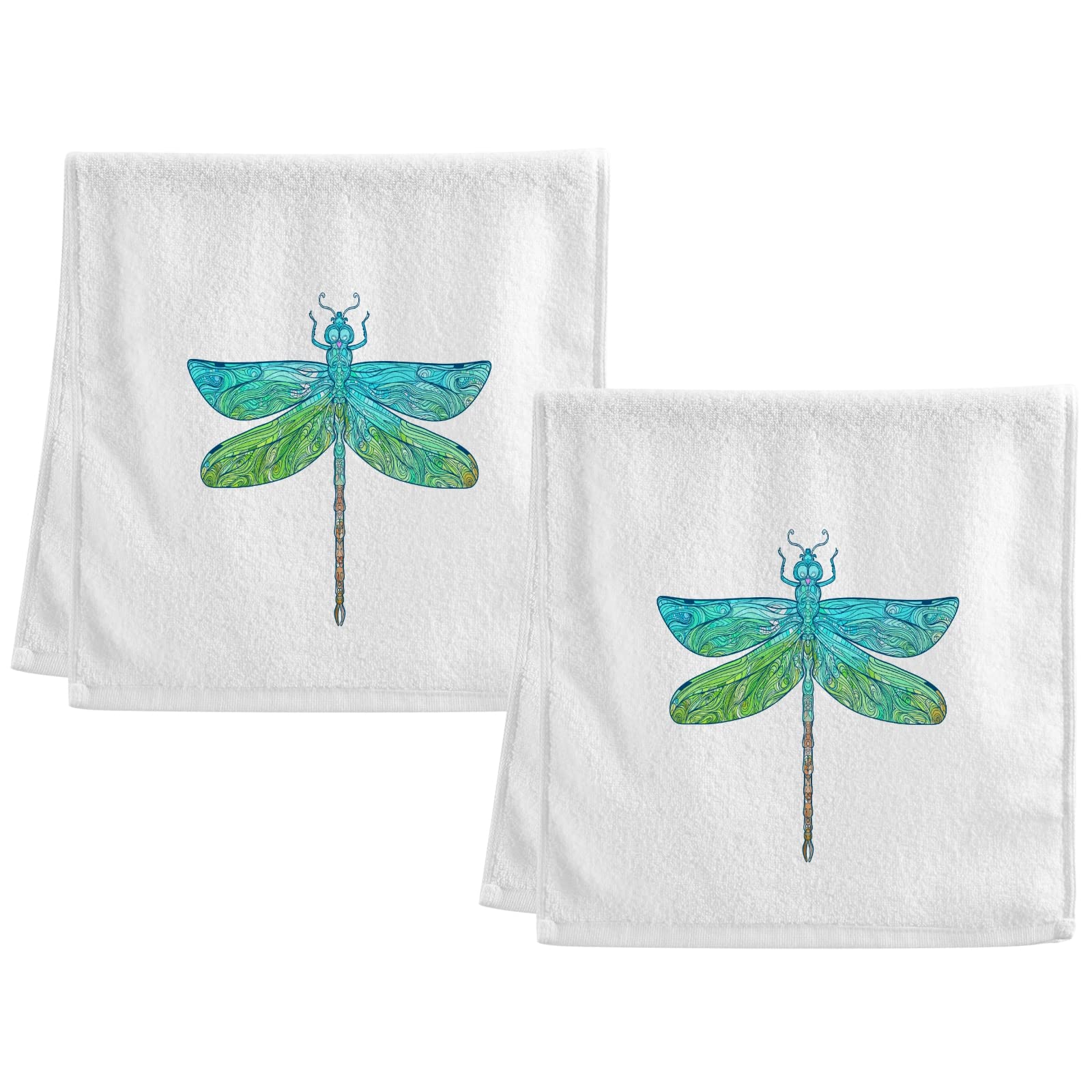 ALAZA Cartoon Dragonfly Stylish Cotton Hand Towel 1 Pack Hotel Spa Bathroom Towel Highly Absorbent Soft 16