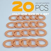 Vista 2 de 20 piezas juntas de tapón de drenaje de aceite de cobre M10, arandela aplastable para cambio de aceite, anillo de sellado