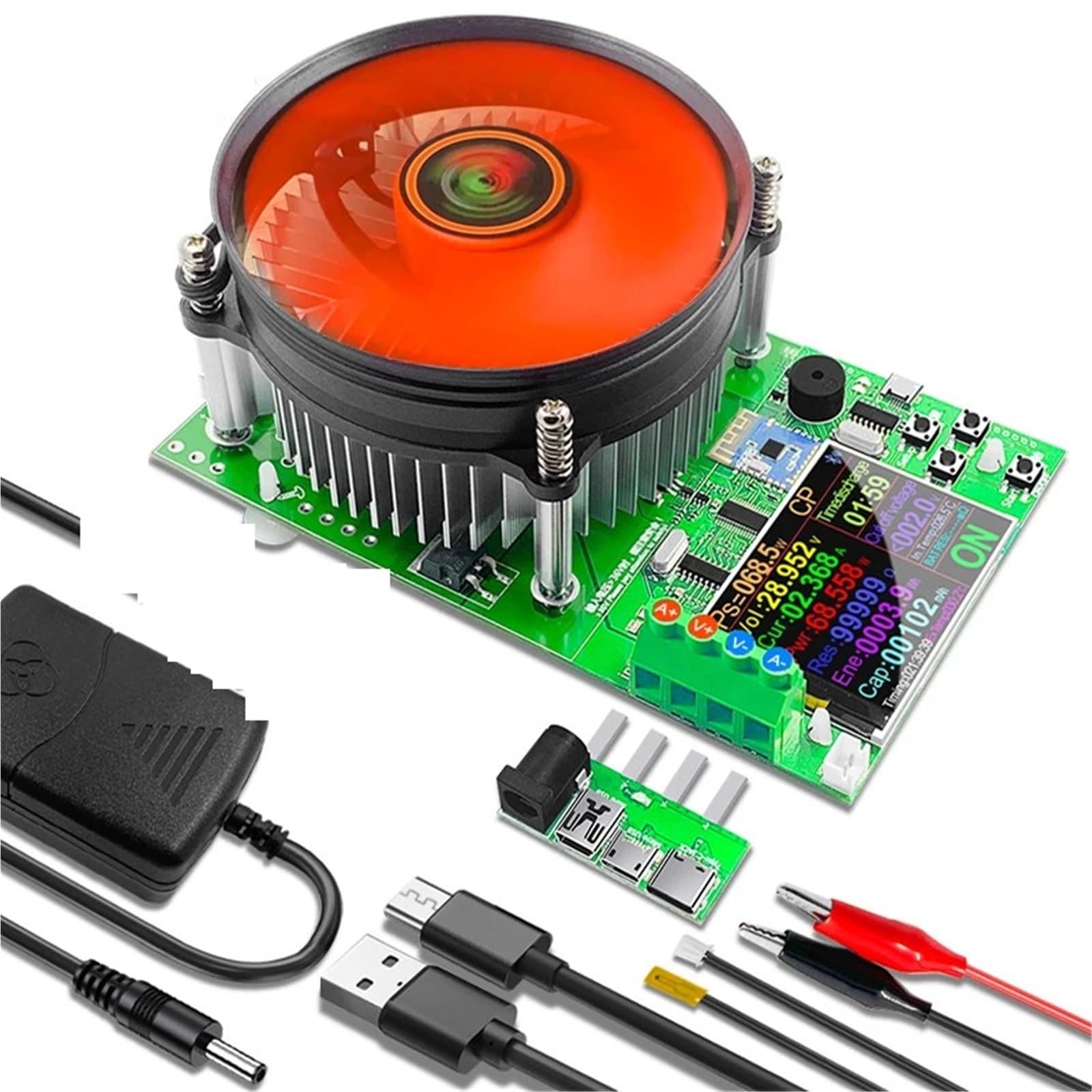 Elektroniczny tester obciążenia, Tester USB o mocy 150 W i napięciu 20 A. Elektroniczny monitor pojemności baterii litowej. Zasilanie miernika rozładowania