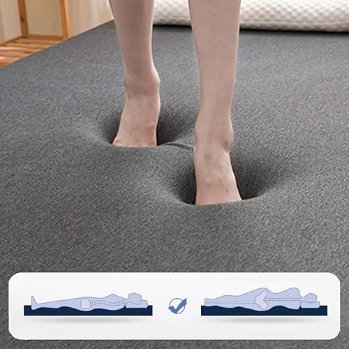 Miniatura 5 de Cubrecolchón de espuma viscoelástica de gel, protector de colchón refrescante, cubrecolchón de cama con infusión de gel con funda extraíble lavable,