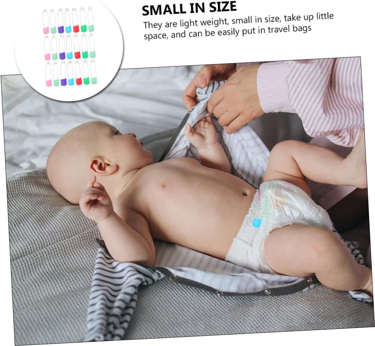 50pcs Safety Diaper Pins Easy to Open Close for Newborns Diapering Crafting