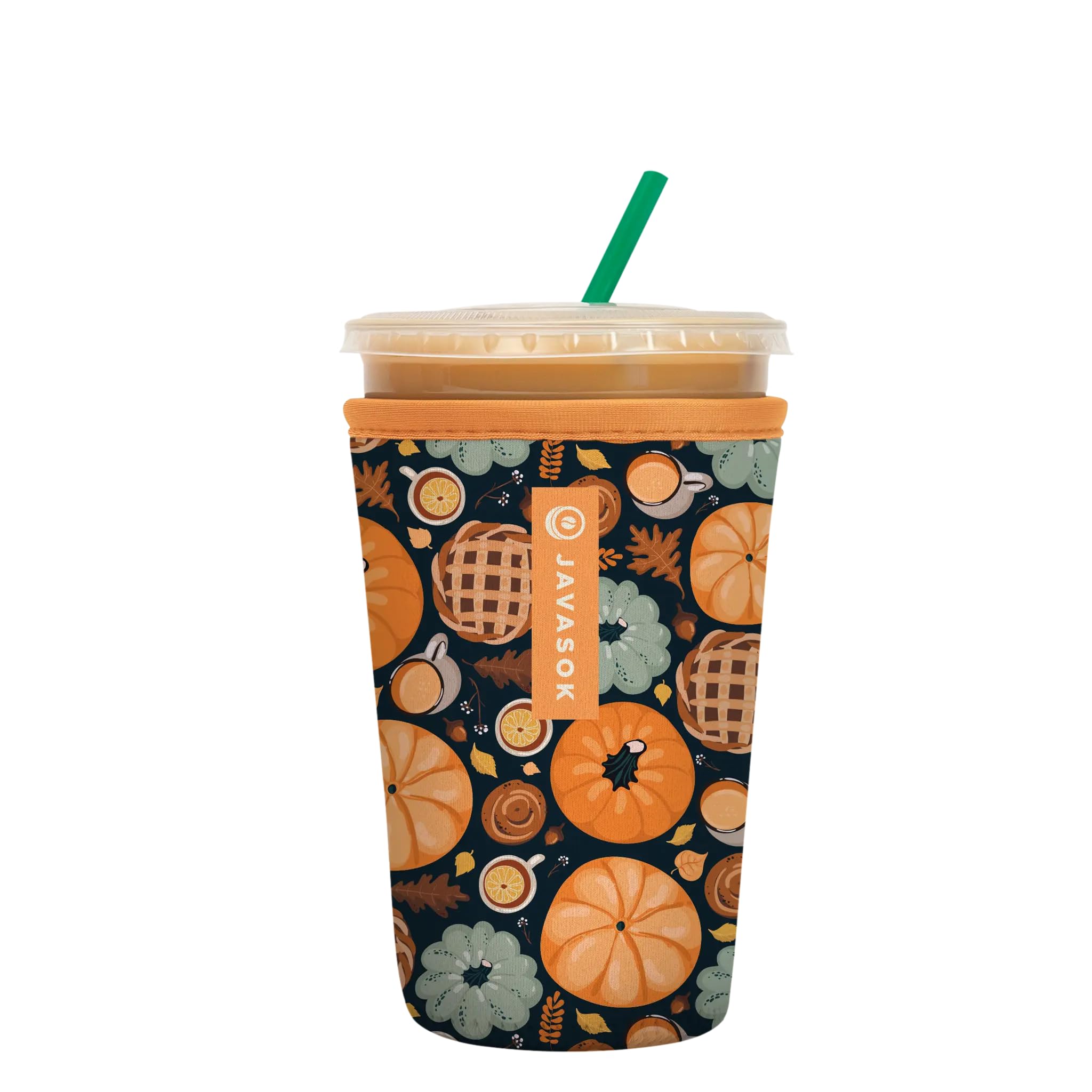 Sok It JavaSok Iced Coffee &amp; Cold Soda Insulated Neoprene Cup Sleeve (Give Thanks, Medium: 22-28oz)