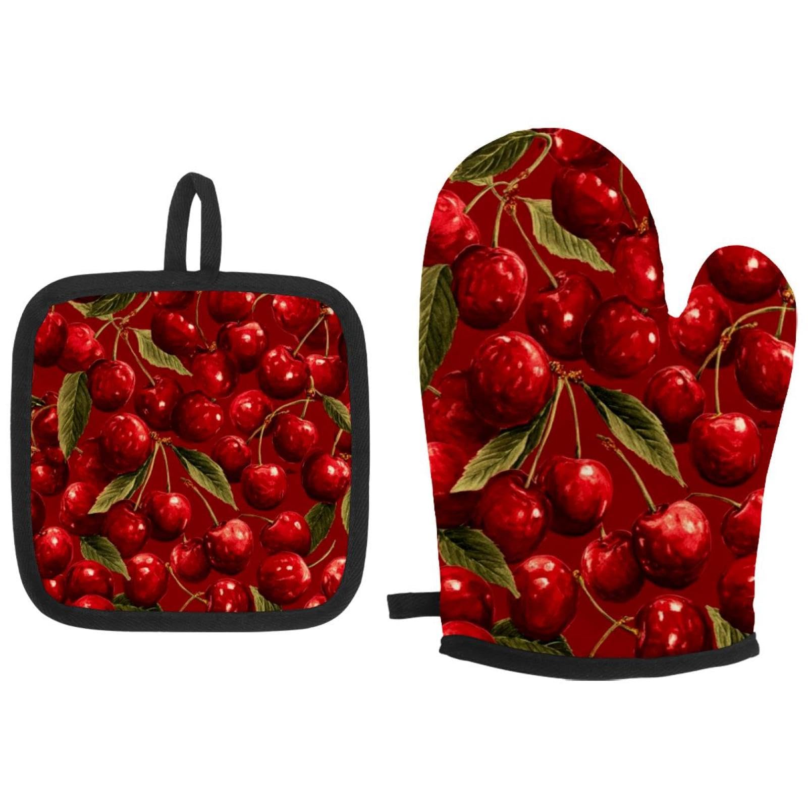 Gants de cuisine cerises résistants à 287,8 °C pour réussir la pâtisserie des fêtes