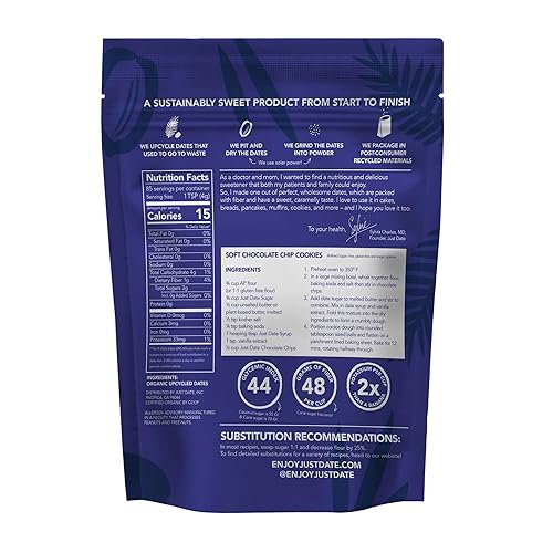 Miniatura 3 de Just Date: Just Date Azúcar: Sustituto de Azúcar Orgánico Hecho de Dátiles - Caja de 12 oz