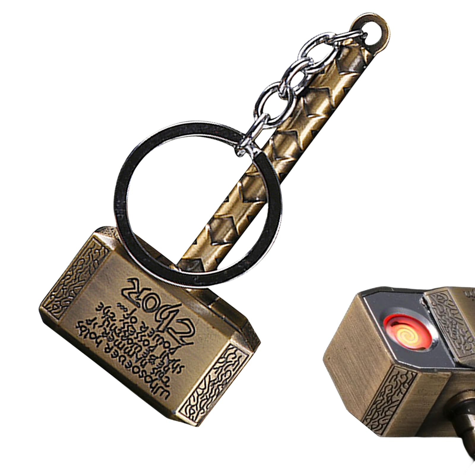 Cool Metal Vintage Lighter,Windproof Touch Side Slip Ignition,Rechargeable USB Electronic Lighter for Men & Women,Keychain Accessories (Bronze)-image-41