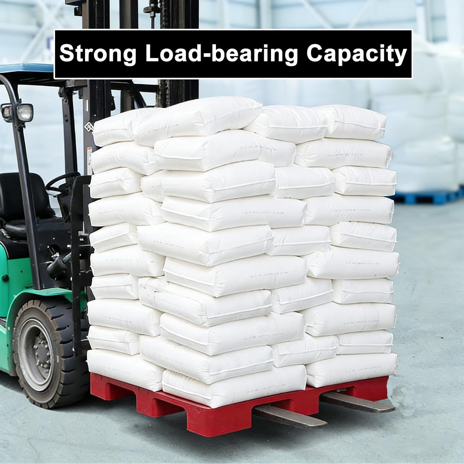 Plastic Pallets, Waterproof Floor Pallet, Heavy-Duty Stackable, Suitable for Supermarkets, Warehouses, Basements, and Factories(Green,100x60cm/39.4x23.6in)