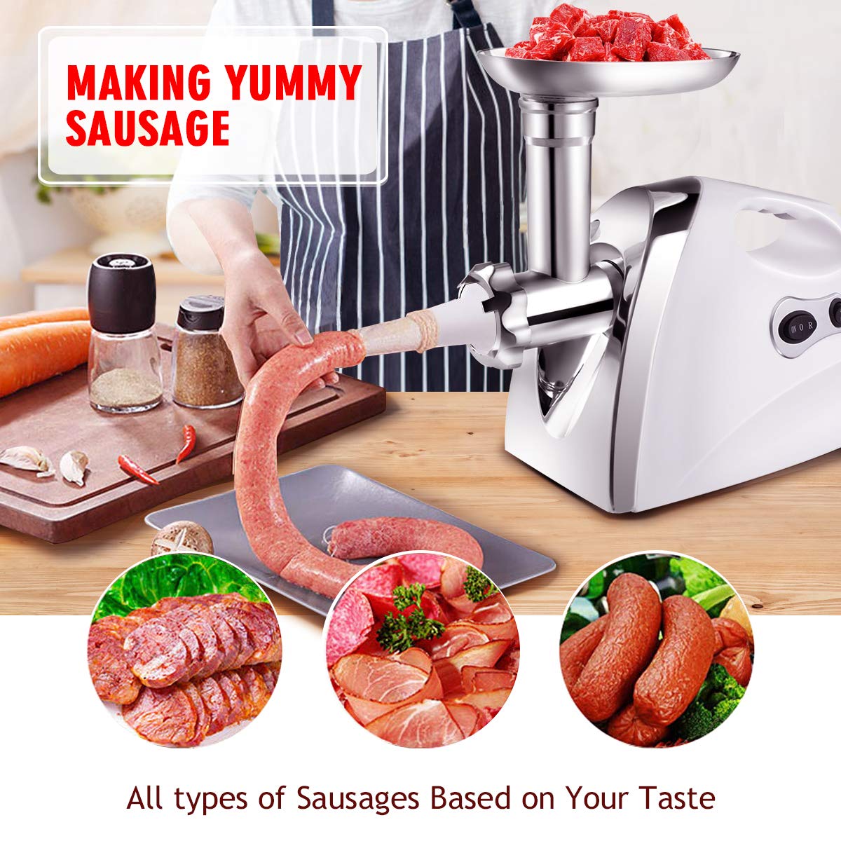 gymax 2800w electric meat grinder