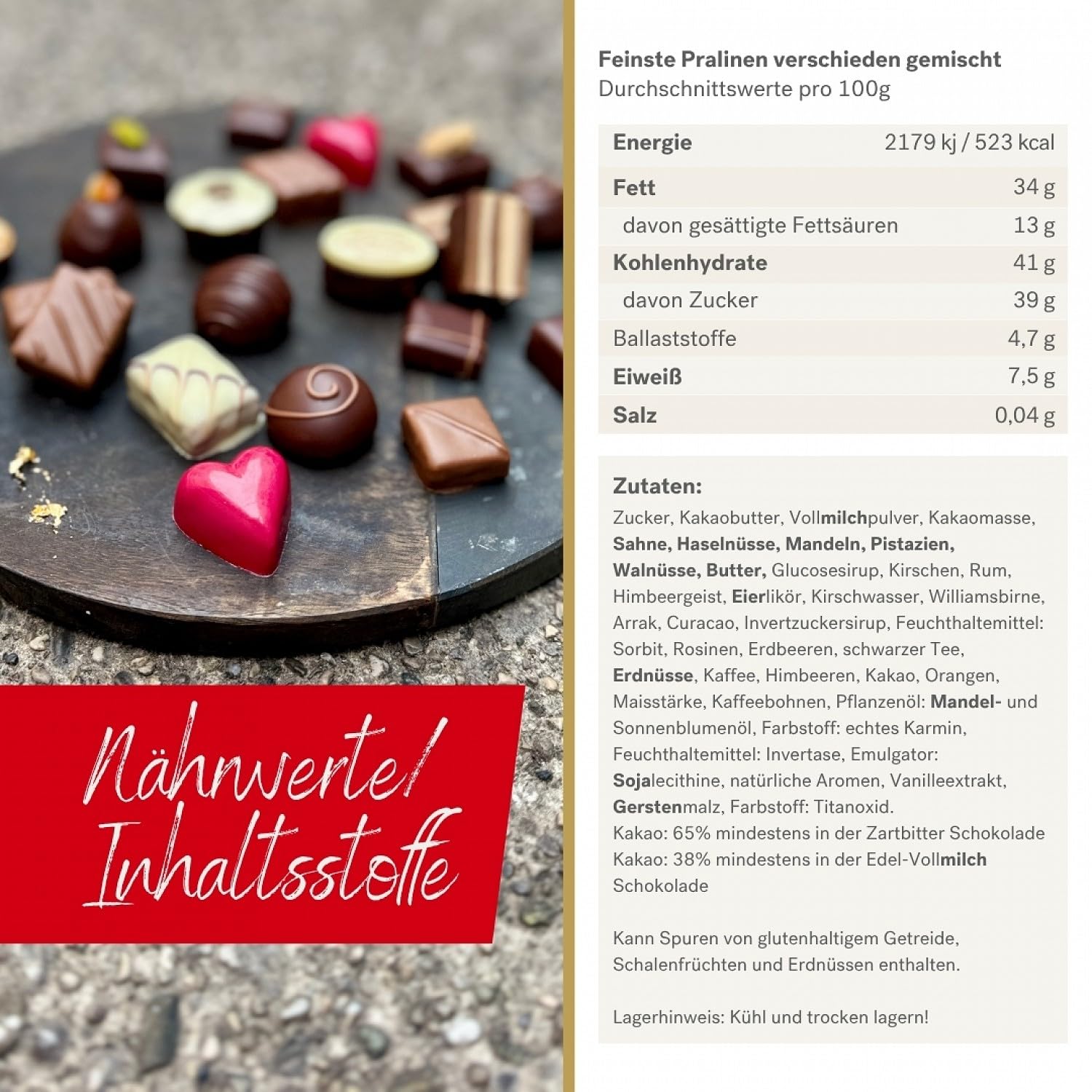 Krönner Pralinen-Mischung 500 g – Von Meisterhand gefertigte Pralinen – Edles Geschenk – Feinste Mischung – In edler Cellophantüte mit Schleife