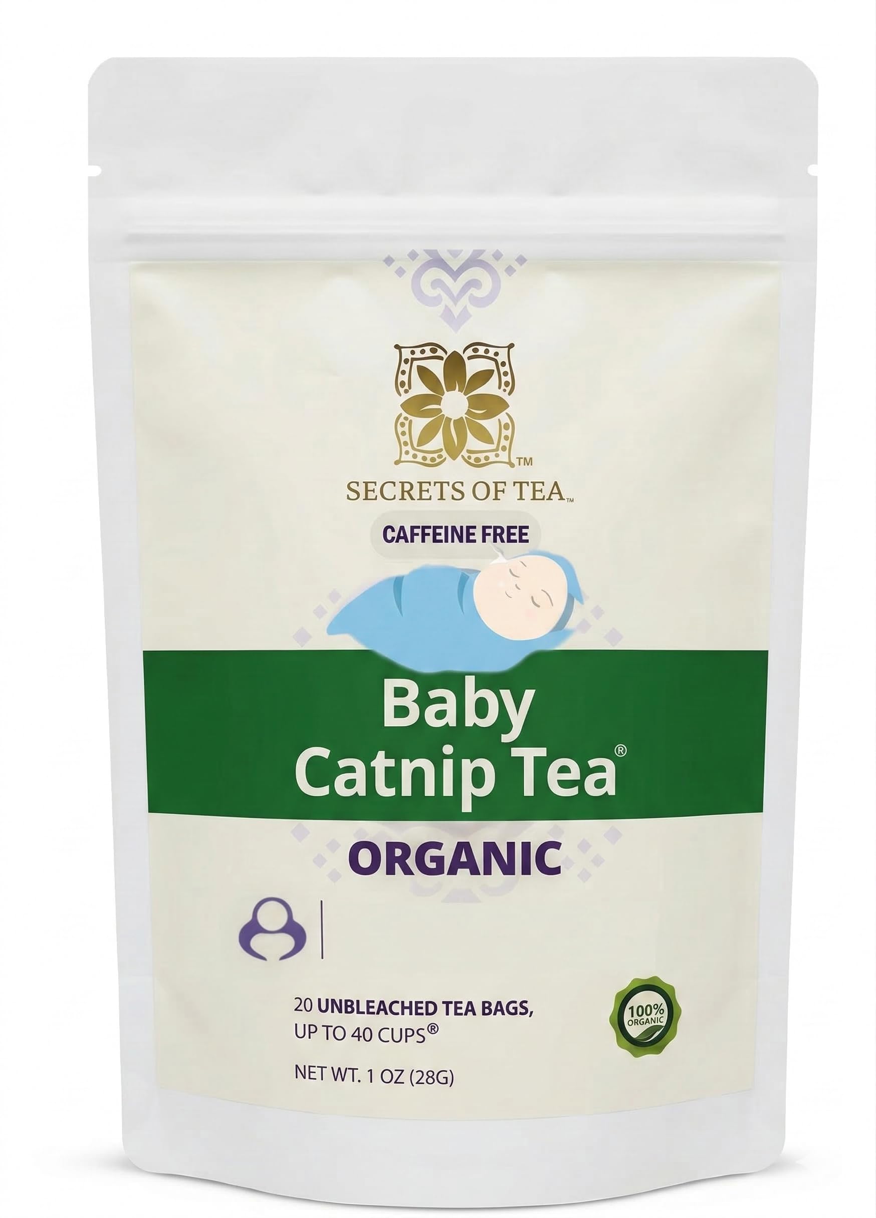 Secrets Of Tea Baby Catnip Tea – Organic Herbal Tea Blend, Gentle and Caffeine-Free – 20 Tea Bags (1 Pack)