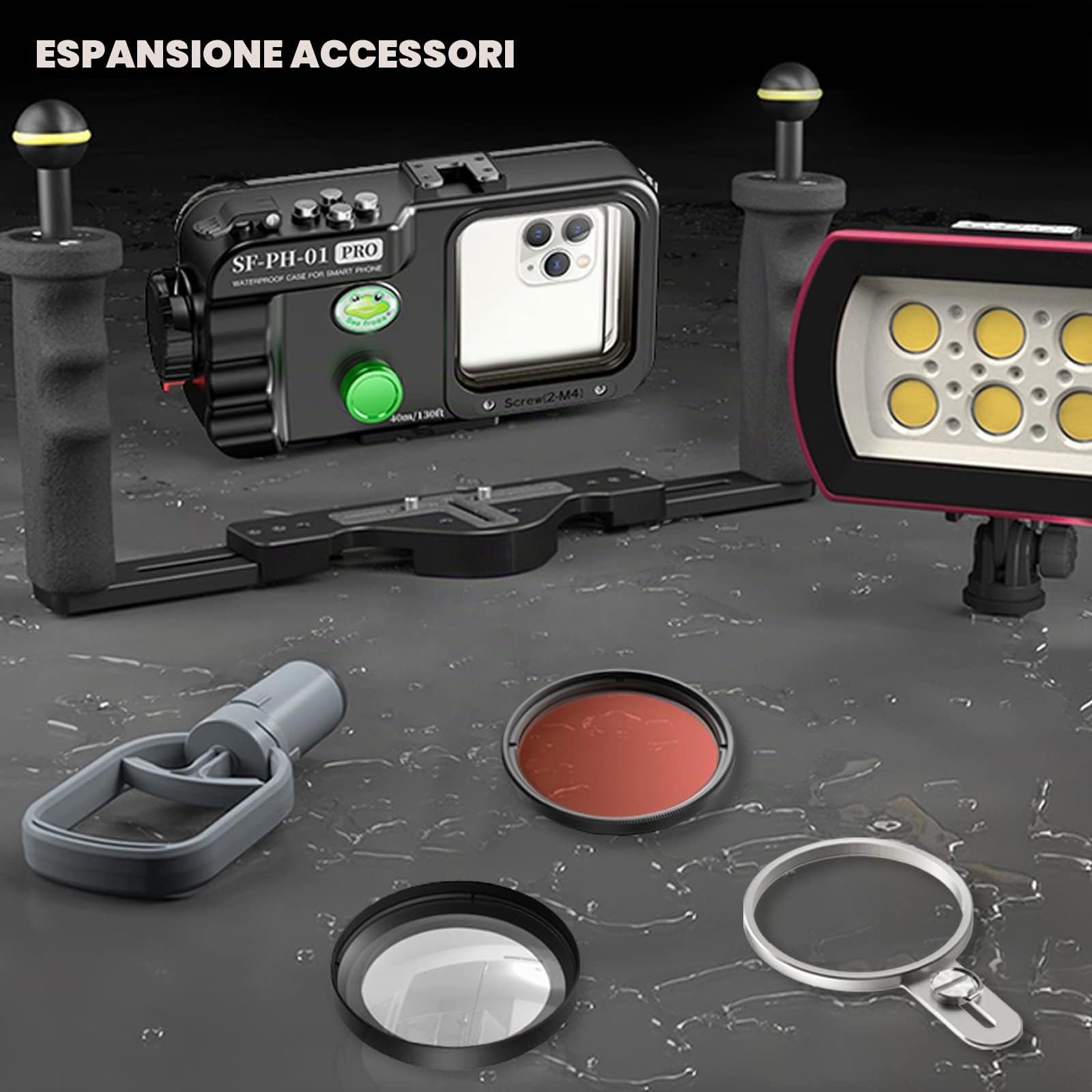 Sea frogs Custodia impermeabile per telefono compatibile con Android e iPhone IPX8 40 m/130 ft Massima profondità subacquea telefono per immersioni, surf