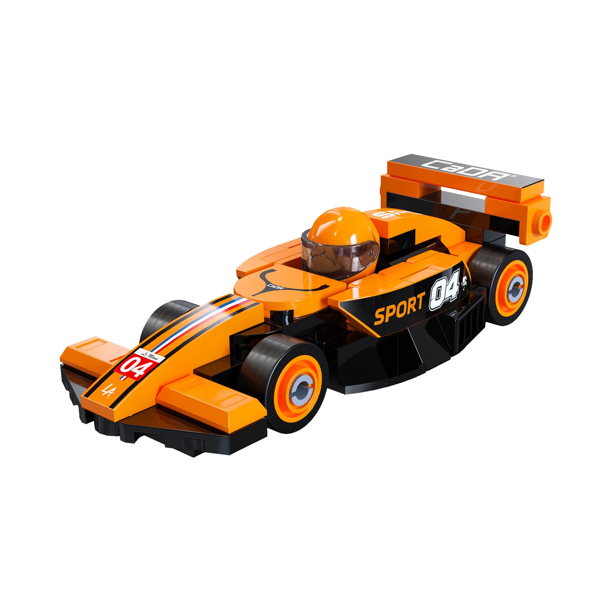 CaDA Orange Mini Circuit Racing Car - 70 pcs - Self-Build Brick Building Block Model C55103W โ image 1