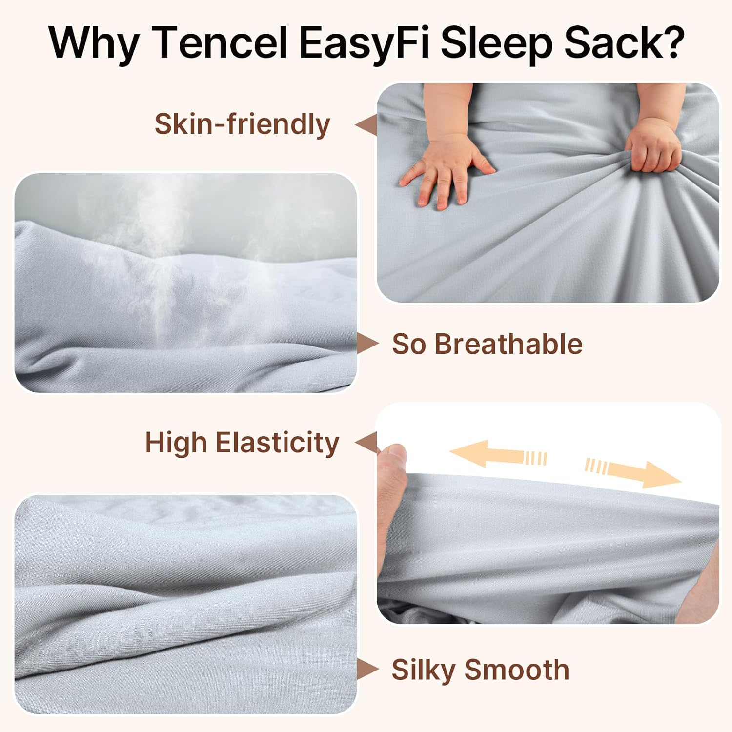 Supersoft Rayon Made from Bamboo Sleep Sack 3-6 Months Newborn Sleep Sack 0-3 Months 1.0 Tog Baby Wearable Blanket with 2-Way Zipper Unisex Sleeping Bag for Babies (2 Pack) Pink & Gray - Image 4