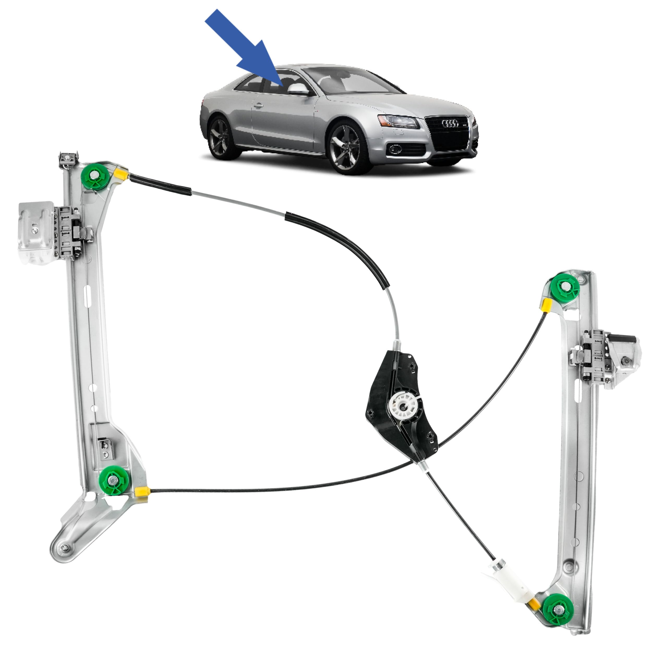 STARKIT PERFORMANCE Leve vitre compatible pour Audi A5 coupé (2007-2016) AVANT DROIT (passager) 8T0837462C, 8T0837462D