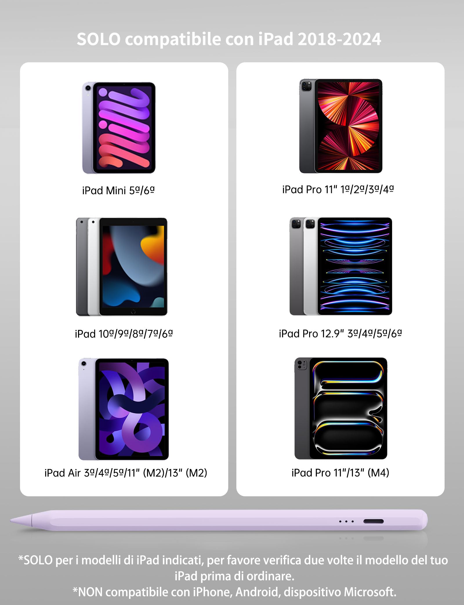 MEKO Penna per iPad 2018-2024 13 Minuti di Ricarica Rapida Pencil con Rifiuto del Palmo, Sensibilità di Inclinazione per iPad 6-10ª, iPad Air 3-5ª/13"/11", iPad Mini 5/6ª, iPad Pro 11"/12.9"(3-6ª)/13"