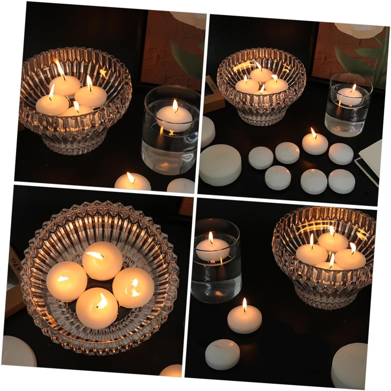 Unscented Floating Candles 6pcs 4.5x2.5cm Small Size Romantic Wedding and Birthday Party Pool Decorations