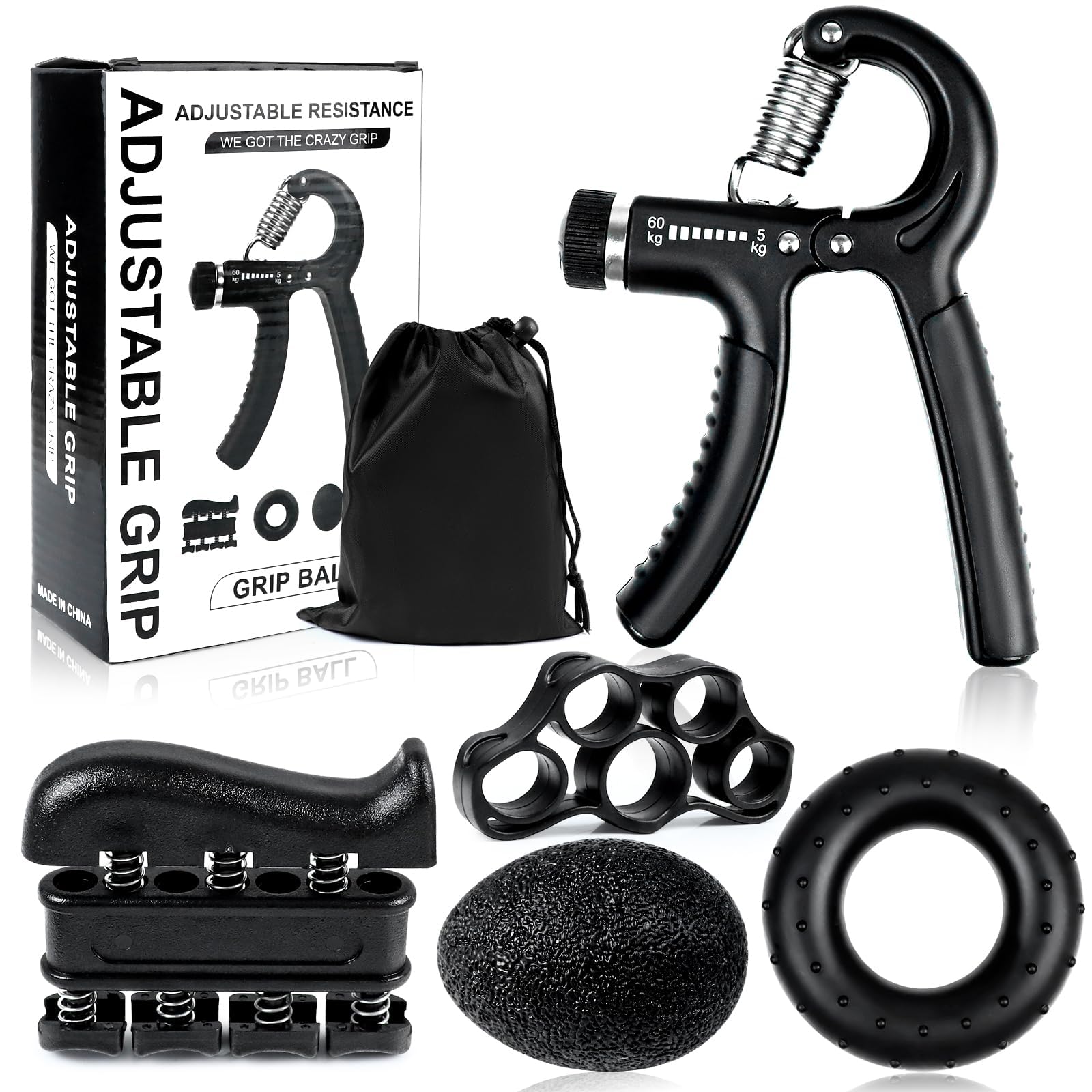 Store2508 Set of 5 Pcs Grip Strengthener | Forearm Training Hand Grips Strengthener Kit | Adjustable Resistance 5 to 60 Kgs-image-34